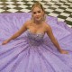 2024 Lilac Shiny Princess Quinceanera Dresses Sweet 16 Dress Ball Gown Applique Lace Beads Tull Part Prom Wear Lace Up vestidos