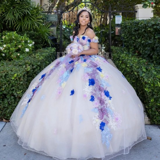 2024 Mexican Sexy Off the Shoulder Quinceanera Dresses with 3D Floral Applique Vestidos XV Anos Sweet 16 robe de soiree