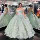 2024 Mint Green Quinceanera Dresses Off The Shoulder Appliques Vestidos De 15 Formal Elegent Princess Party Dress Sweet Ball Gown