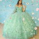 Off The Shoulder Sage Green 15 Quinceanera Dresses Lace Bow With Cape Evening Dresses Puffy Party Dress