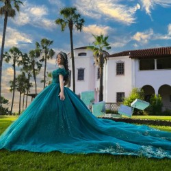 2024 Emerald Green Quinceanera Dress Mexico Applique Lace Beads Tull Vestidos De 15 Anos XV Brithday Sweet 16 Dresses Ball Gown