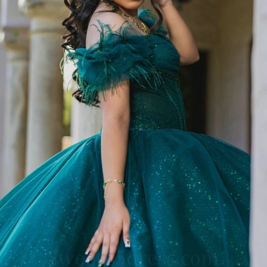 2024 Emerald Green Quinceanera Dress Mexico Applique Lace Beads Tull Vestidos De 15 Anos XV Brithday Sweet 16 Dresses Ball Gown