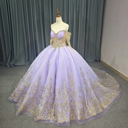 2024 Lilac Quinceanera Dresses Lace Appliqued Crystal Ball Gown Vestidos 15 De Quinceanera Sweetheart Sweet 16