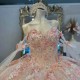 2024 Pink Shiny Quinceanera Dresses With Cape Ball Gown Sweetheart Lace Beading Tulle Lace Up Backless Party Princess Sweet 16