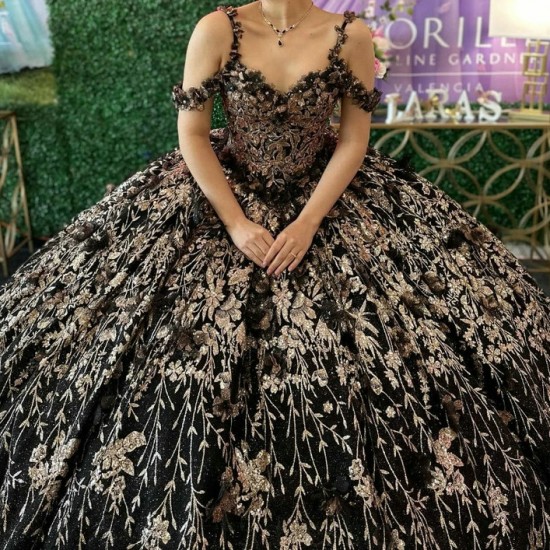 Ball Gown Black Quinceanera Dress 2024 Tulle Appliques Lace Off Shoulder Sweet 16 Years Birthday Party Formal Dresses Vestidos