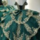 Beads Emerald Green Quinceanera Dress Ball Gown Gold Lace Applique Birthday Party Corset Sweet 16 Vestidos De 15 Anos