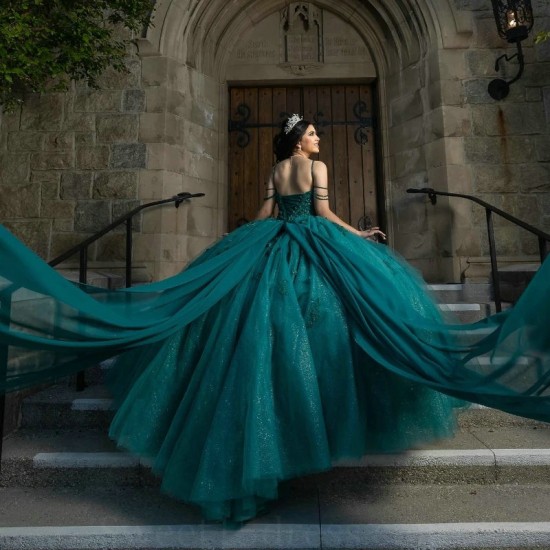 Blackish Green Quinceanera Dresses 2024 Lace Applique Beads Sweet 16 Birthday Party Gown Vestidos De 15 Anos