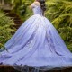 Gillter Lavender Princess Quinceanera Dresses Crystal Applique Lace Beads Tull Corset Lace up vestidos de 15 anos Prom Sweet 16