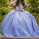 Gillter Lavender Princess Quinceanera Dresses Crystal Applique Lace Beads Tull Corset Lace up vestidos de 15 anos Prom Sweet 16