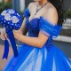 Glitter Royal Blue Quinceanera Dress Ball Gown Off The Shoulder Sequins Applique Lace Crystals Beaded Tull Sweet 16 Vestidos De