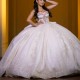 Ivory Shiny Mexican Quinceanera Dress 2024 Ball Gown Applique Lace Sequins Beading Tull Sweet 16 Vestidos De 15 Anos