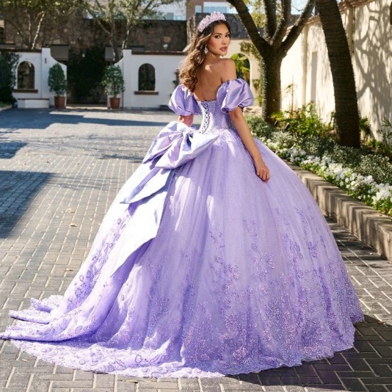 Luxury Lavender Quinceanera Dresses 2024 Applique Lace Beads With Bow Corset Ball Gowns Sweet 16 Dress Vestidos De 15 Anos