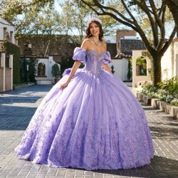 Luxury Lavender Quinceanera Dresses 2024 Applique Lace Beads With Bow Corset Ball Gowns Sweet 16 Dress Vestidos De 15 Anos