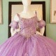 Luxury Lavender Sweetheart Quinceanera Dresses Applique Lace Beading Bow Ball Gown Princess Prom Party Sweet 16 Robes De Soirée