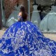 Luxury Royal Blue Prom Dress Ball Gown Vestidos De 15 anos Sweet 16 Year Quinceanera Dresses Applique Beads Birthday Party