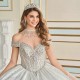 Luxury Silvery Quinceanera Dresses 2024 Lace Appliqued Beads Crystal Tull Ball Gown Vestidos 15 De Quinceanera Sweet 16