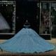 Luxury Sku Blue Quinceanera Dress Sweetheart Sequin Beads Crystal Tull Ball Gown Vestidos De 15 Anos XV Brithday Sweet 16 Dress