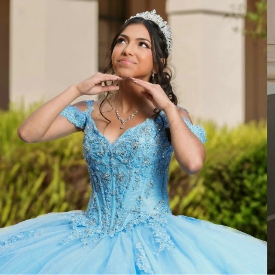 Luxury Sky Blue Quinceanera Dresses Off The Shoulder 2024 Lace Appliqued Crystal Tull Ball Gown Vestidos 15 De Sweet 16