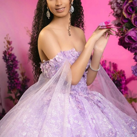 Mexican Lavender Quinceanera Dress Ball Gown Off The Shoulder Lace Applique Beading With Cape Corset Vestidos 15 De XV Anos