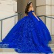 Mexican Royal Blue Quinceanera Dress Ball Gown Shiny Lace Applique Bow Beaded Tull Corset Sweet 16 Vestidos De 15 Anos