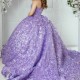 Mexico Lavender Ball Gown Quinceanera Dress 2024 Off The Shoulder Sequined Pearls Tull Sweet 16 Dress Lace up Vestido De 15 Anos