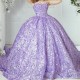 Mexico Lavender Ball Gown Quinceanera Dress 2024 Off The Shoulder Sequined Pearls Tull Sweet 16 Dress Lace up Vestido De 15 Anos