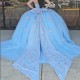 Off The Shouder Sky Blue Shiny Quinceanera Dresses Bow Beads Tull Ball Gown Birthday Party Dress Sweet 16 Vestido De 15 Anos