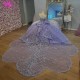 Off The Shoulder Lavender Quinceanera Dresses Ball Gown Appliques Crystal Beading Tull Champagne Lining Sweet Vestidos De 15