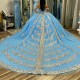 Off The Shoulder Light Blue Shiny Quinceanera Dress Ball Gown Lace Applique Beads Tull Corset Sweet 16 Vestidos De 15 Anos