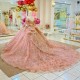 Off The Shoulder Pink Glitter Quinceanera Ball Gown Sequins Gold Applique Lace Beads Crystal Prom Dresses Sweet 16 Dress Vestido