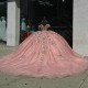 Off The Shoulder Pink Shiny Quinceanera Dress Ball Gown Applique Lace Beads Tull Sweet Sequins Bridal Sweet 16 Vestidos 15 De