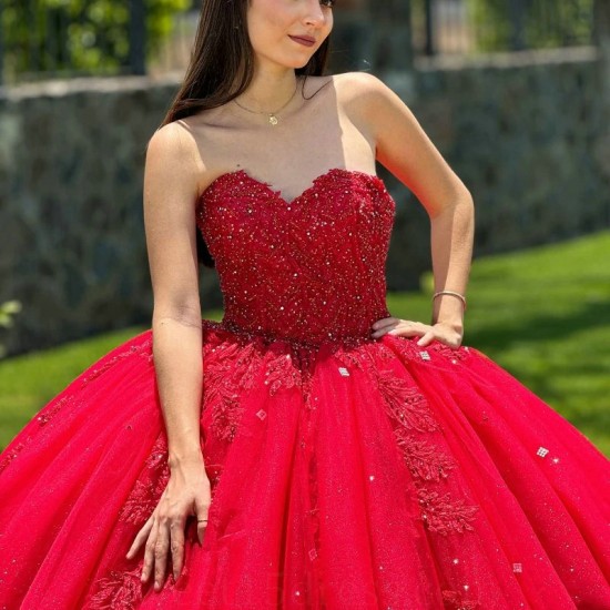 Off The Shoulder Red Quinceanera Dress Ball Gown Appliques Lace Beads Tull With Cape Vestidos De 15 Anos Sweet 16 Dress