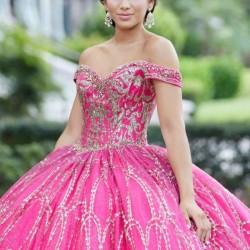 Off The Shoulder Rose Red Sparkly Crystal Quinceanera Dresses Ball Gown Beading Sweet Vestidos De 15 Girls