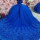 Off The Shoulder Royal Blue Quincenara Dress Sparkly Beading Sequin Tull Quinceanera XV Sweet 16 Ball Gown Vestidos De 15 Anos