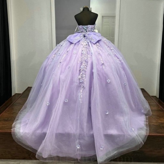 Off the Shoulder Lavender Quinceanera Dresses for 15 Year 2024 Ball Gown Applique Lace Tull Party Dress for Girl vestidos de 15