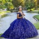 Off the Shoulder Navy Blue Princess Quinceanera Dresses Ball Gown 2024 Sweet 16Dress Beads Appliques Lace Beads 15th Party Gown