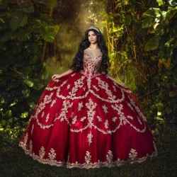 Off the shoulder Red Shiny Quinceanera Dresses Appliques Lace Beads Tull Sweet 15 Birthday Party Dress vestidos 15 de