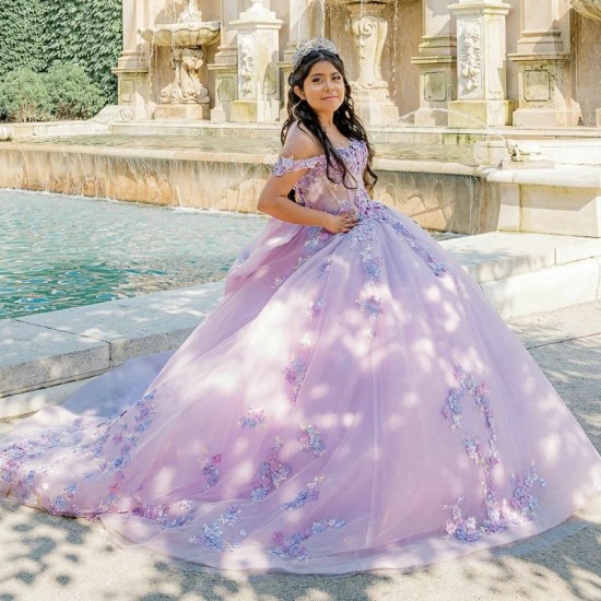 Princess Lavender Quinceanera Dress Ball Gown Charming Classic Appliqué Lace Beads Tull Sequin Sweet 16 Dress vestidos 15 anos