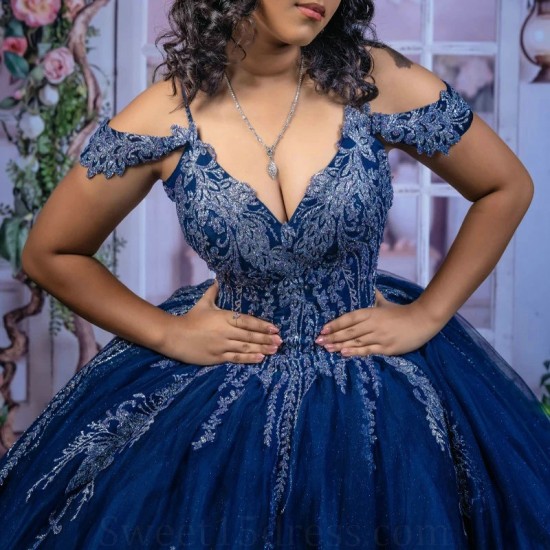 Princess Royal Blue Quinceanera Dresses 2024 Luxury Applique Crystal Tassel Lace up vestidos 16 de xv anos Sweet 15 Gown