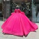 Rose Red Shiny Quinceanera Dresses Off The Shoulder Sweet 16 15 Ball Gown Beads Crystal Tull Corset Formal Vestidos De 15 Anos