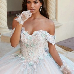 Sexy Sweetheart Quinceanera Dress Ball Gown 3D Floral Applique Beading Tull Corset Sweet 16 Vestidos De 15 Anos