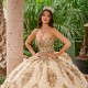 Shiny Champagne Quinceanera Dresses Ball Gown Spaghetti Strap Tulle Appliques Lace Beads Sweet 16 Dresses Vestidos De 15 Anos