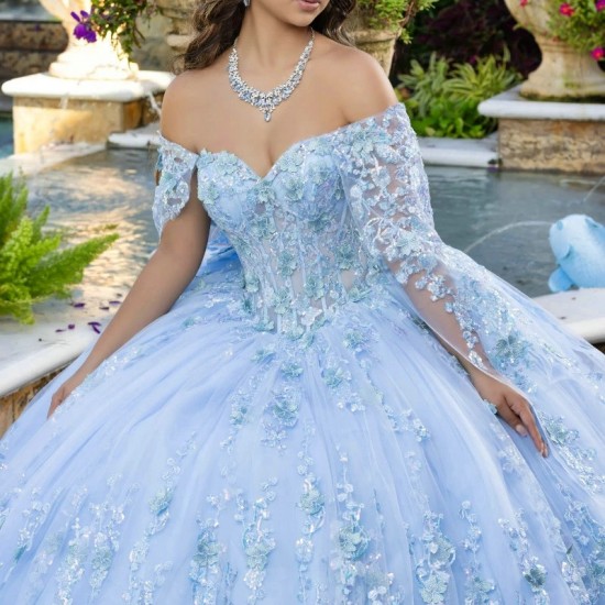 Sky Blue Shiny Princess Quinceanera Dress Ball Gown Off The Shoulder Lace Applique Beading Corset Sweet 16 Vestido 15 De Anos