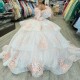 Sparkly Beige Ball Gowns Quinceanera Dresses for Girls Sweetheart Applique Lace Crystals Lace Up Sweet 16 Vestidos De 15 Anos