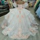 Sparkly Beige Ball Gowns Quinceanera Dresses for Girls Sweetheart Applique Lace Crystals Lace Up Sweet 16 Vestidos De 15 Anos