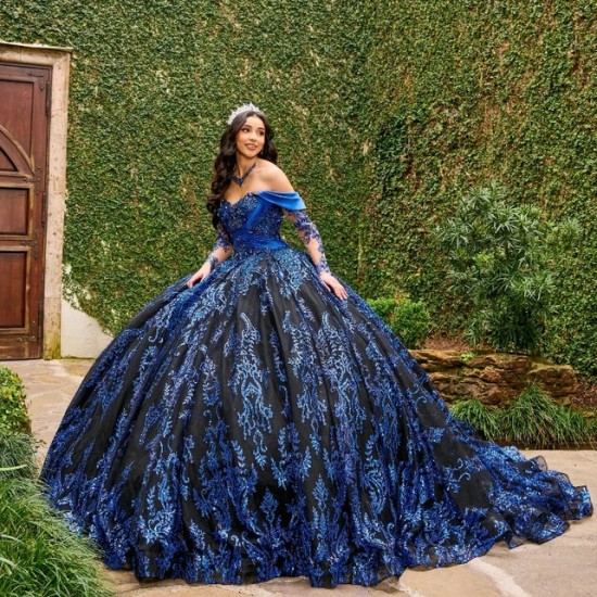 Sparkly Navy Blue Quinceanera Dresses Off Shoulder Applique Lace Corset vestido 15 anos quinceanera lace up Sweet 16 Gown