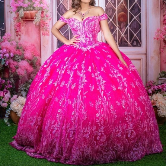 Sparkly Rose Red Princess Off Shoulder Quinceanera Dresses 2024 Sweetheart Beads Crystal Tull Sweet 16 Ball Gown Vestidos De 15