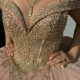 Off The Shoulder Crystal Ball Gown Pink Quinceanera Dresses Gold Sequined Appliques Beads Bow Sweet 16 Vestidos De 15 Anos