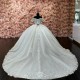 Off The Shoulder White Ball Gown Quinceanera Dresses Appliques Lace Beading Crystal Tull Corset Vestidos 15 Para XV Anos