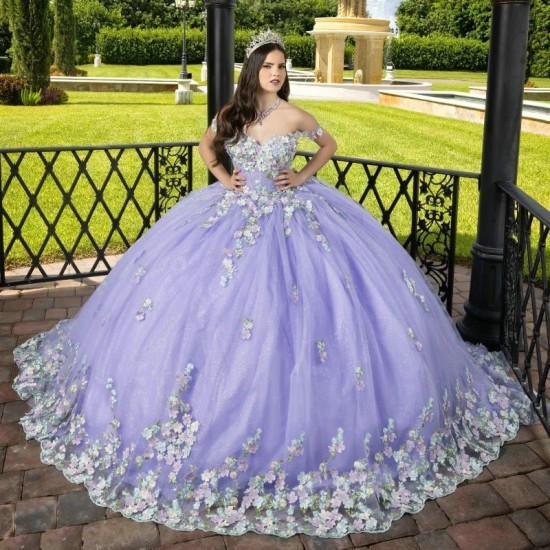 Off the Shoulder Lavender Quinceanera Dresses Luxury Applique Lace Tulle Dreamy Fairy Tulle Birthday Party 16 Dress vestidos de